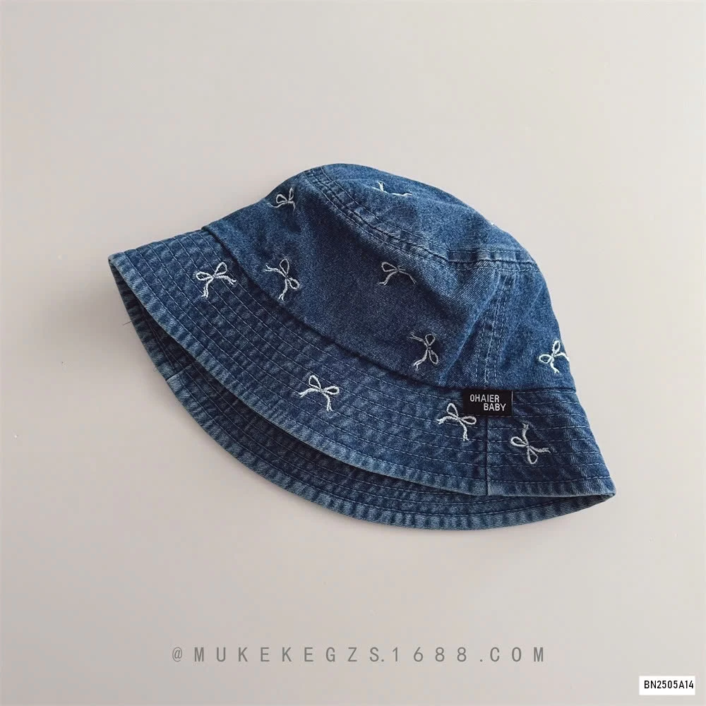 BUCKET DENIM THÊU