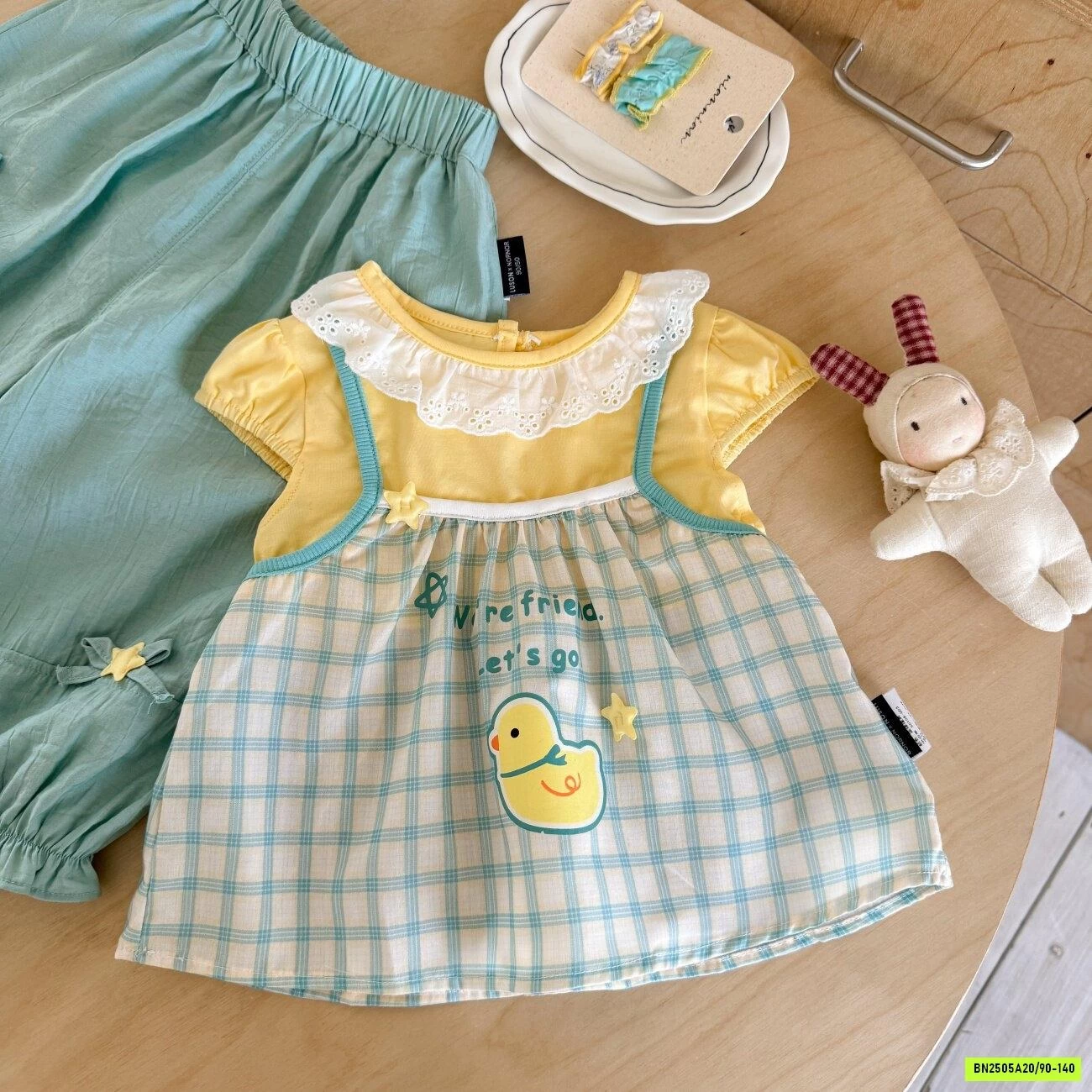 SÉT BABYDOLL CARO XANH NINGLI