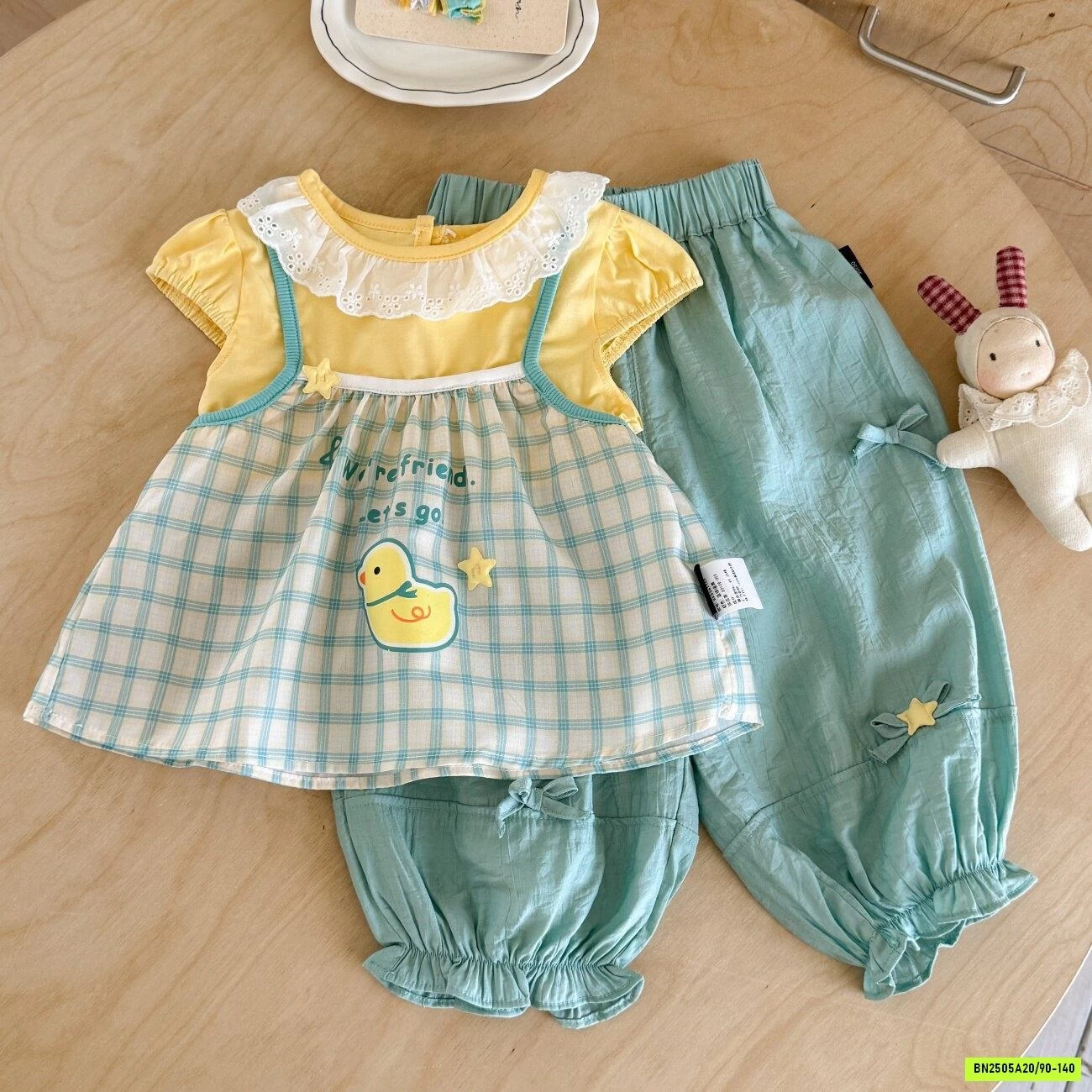 SÉT BABYDOLL CARO XANH NINGLI