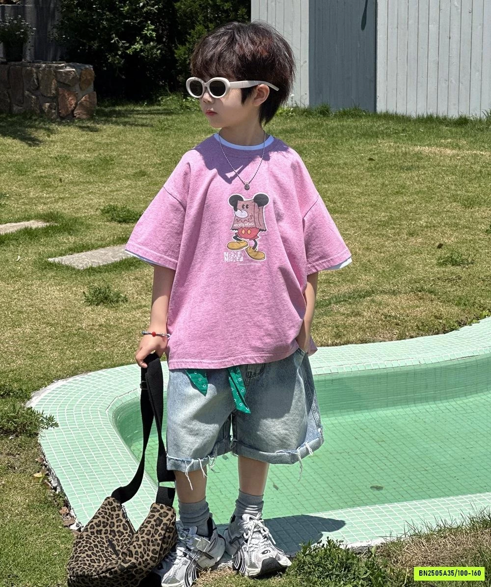 ÁO THUN MICKEY MIX SHORT JEANS AFTE
