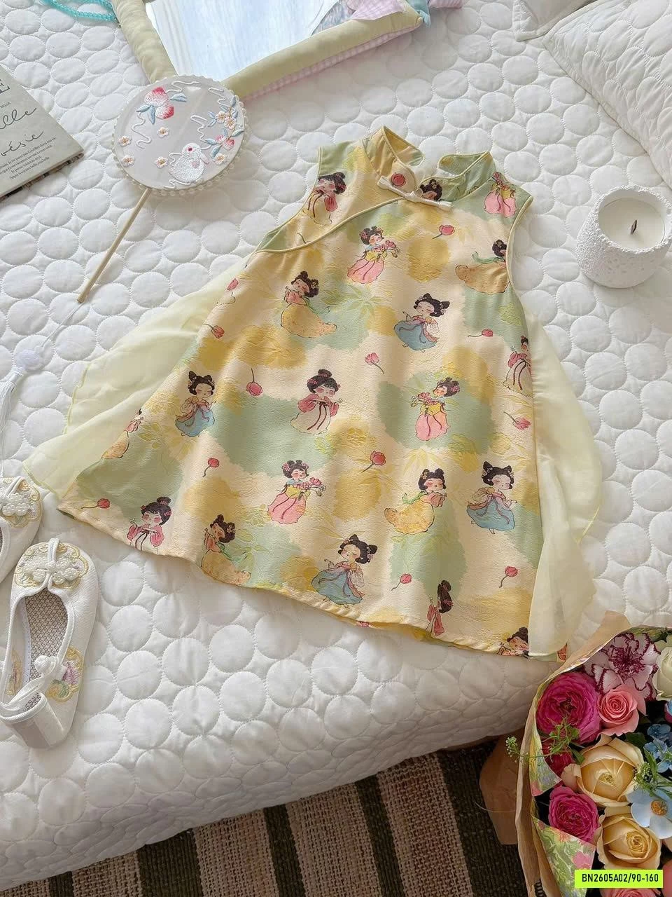 VÁY SƯỜN XÁM VÀNG BÉ GÁI