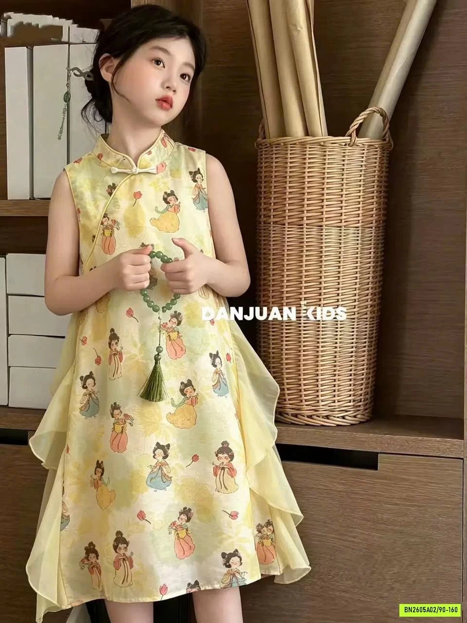 VÁY SƯỜN XÁM VÀNG BÉ GÁI