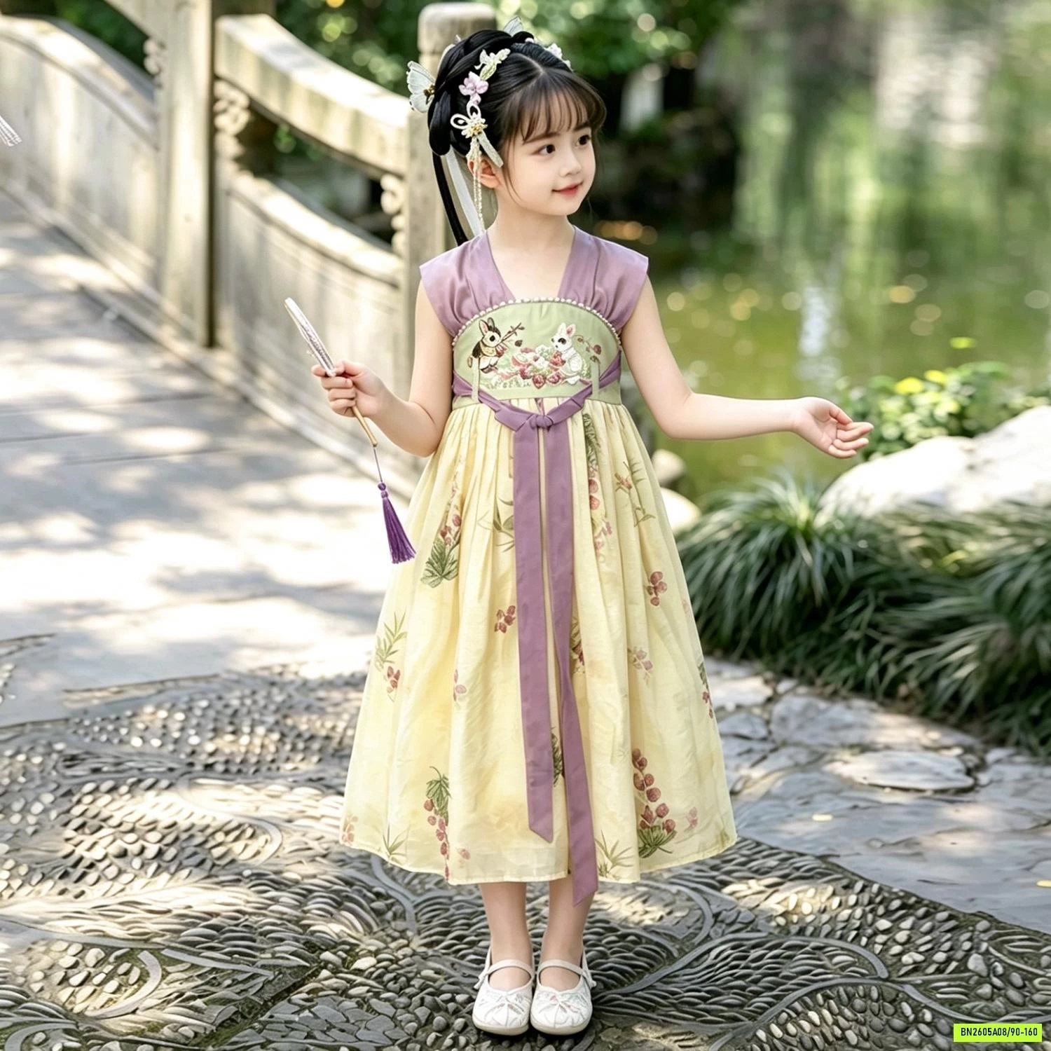 ĐẦM CỔ TRANG NGẮN TAY XINH XẮN