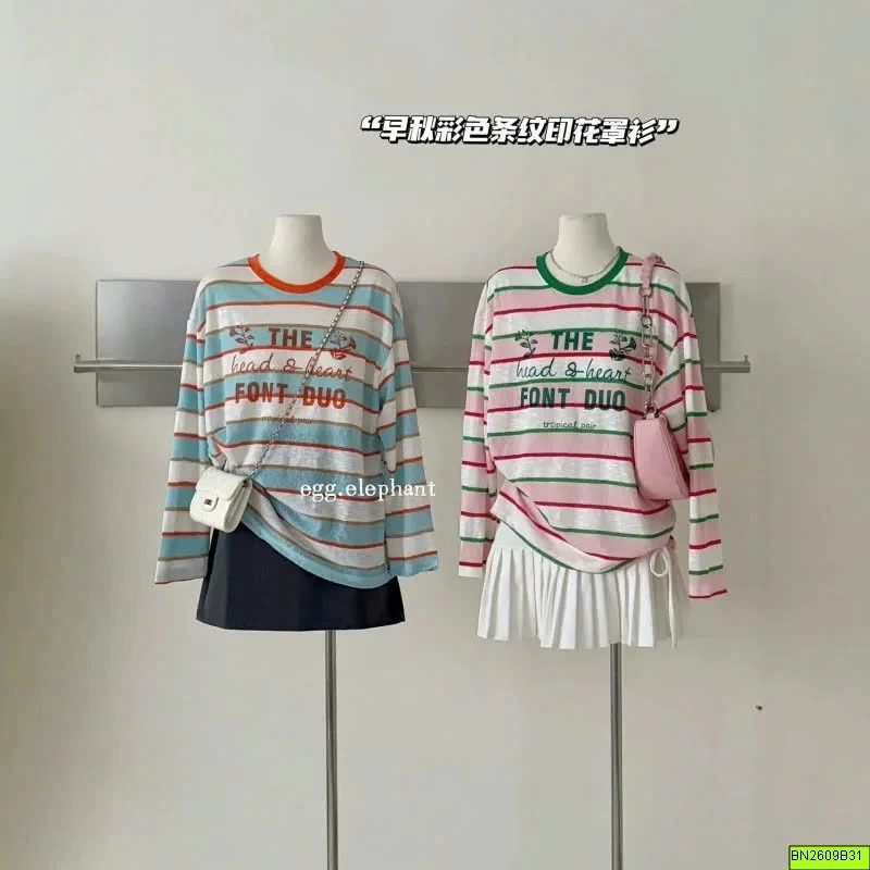 ÁO THUN SỌC OVERSIZE HÀN QUỐC