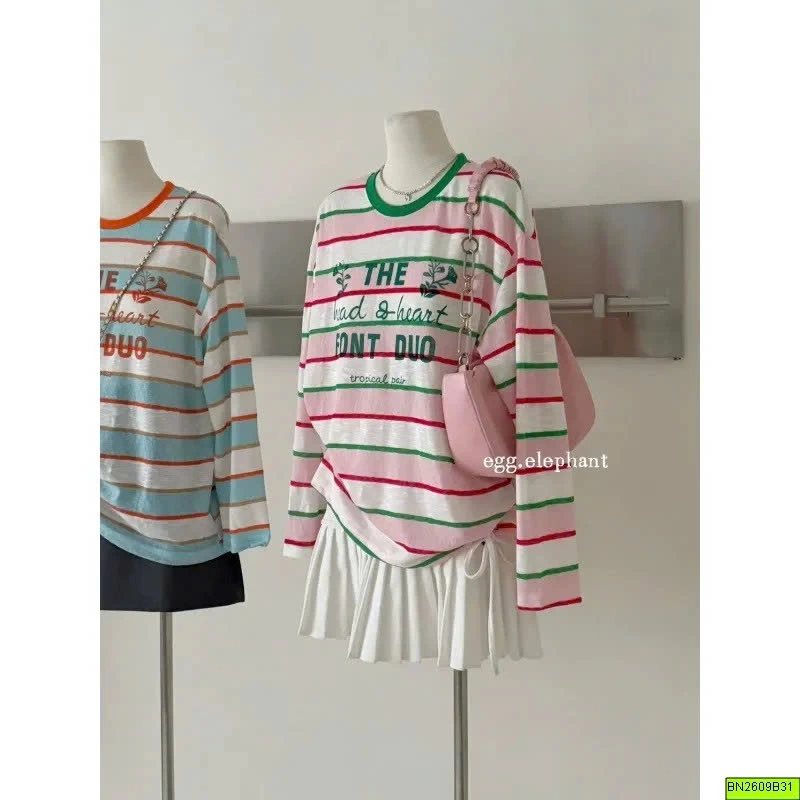 ÁO THUN SỌC OVERSIZE HÀN QUỐC