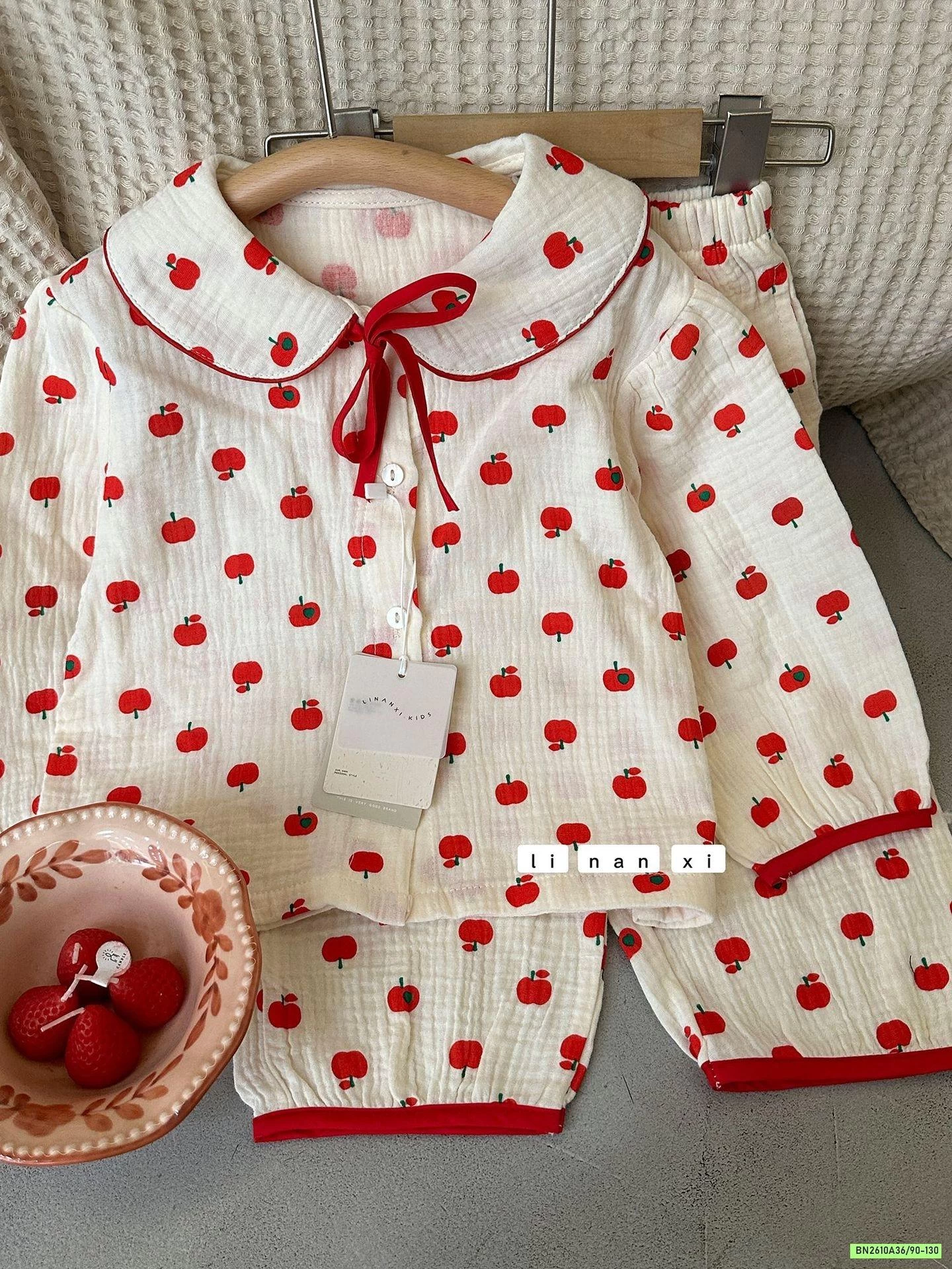 PIZAMA XÔ ĐŨI CỔ SEN LINANXI KITTY