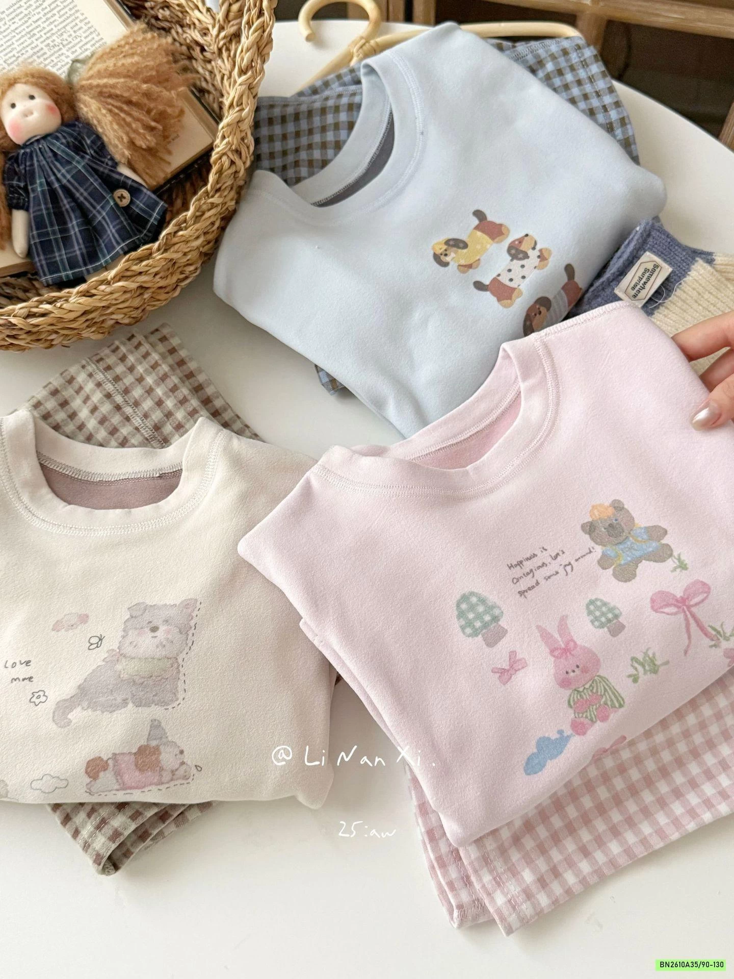 BỘ NỈ GIỮ NHIỆT QUẦN CARO LINANXI