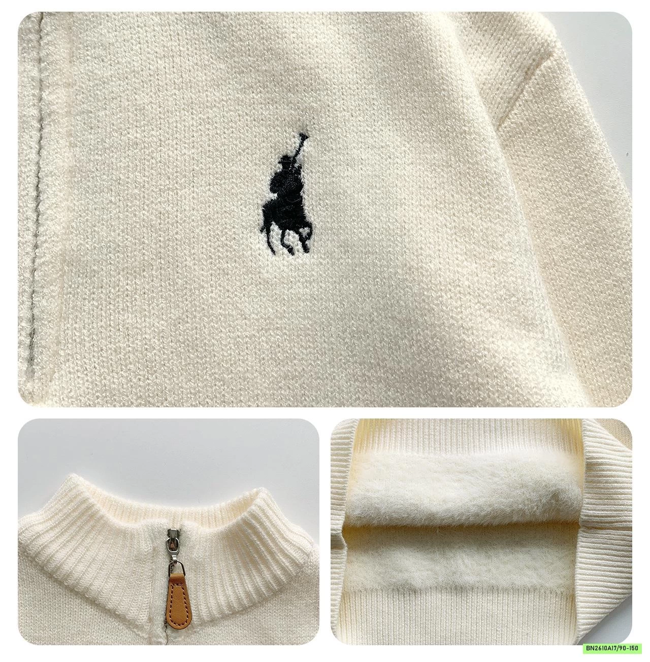 ÁO LEN KHÓA CỔ THÊU LOGO AOAOKIDS