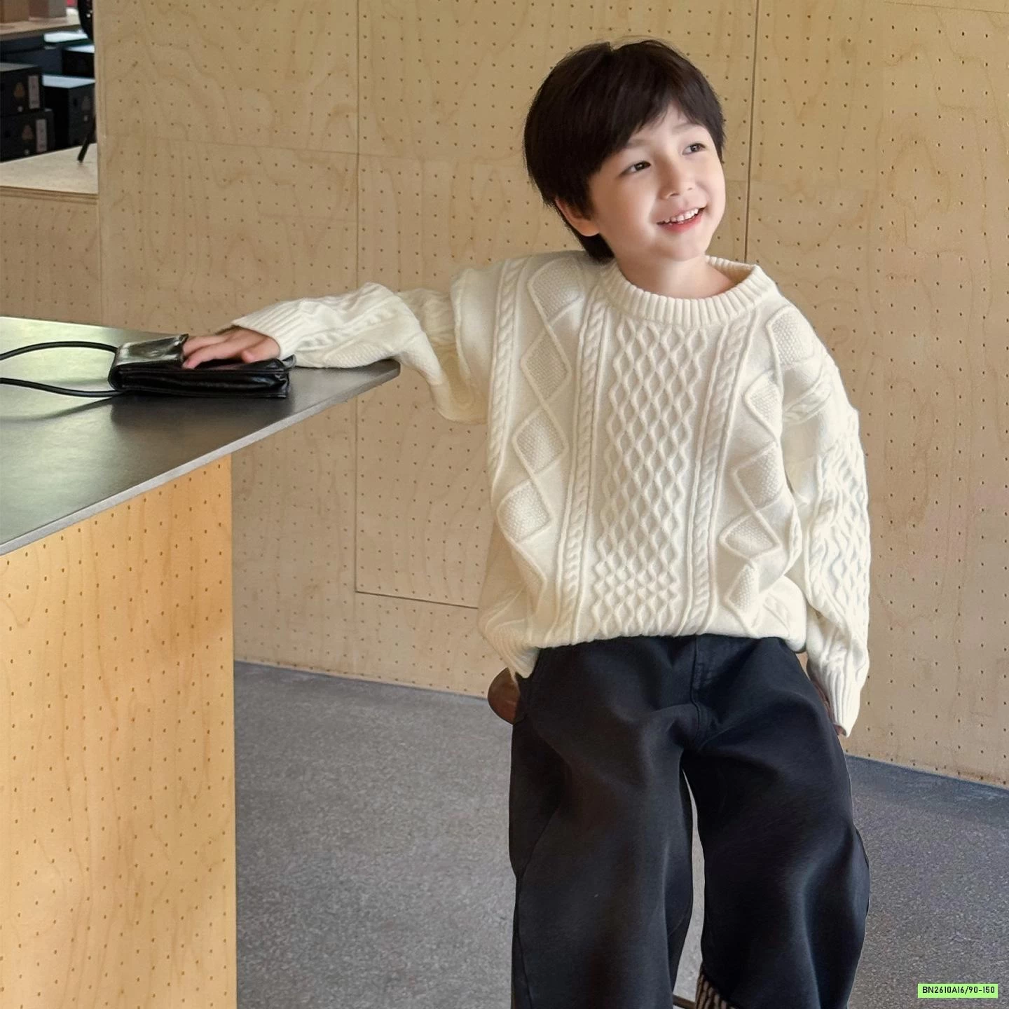 ÁO LEN VẶN THỪNG CỔ CON AOAOKIDS