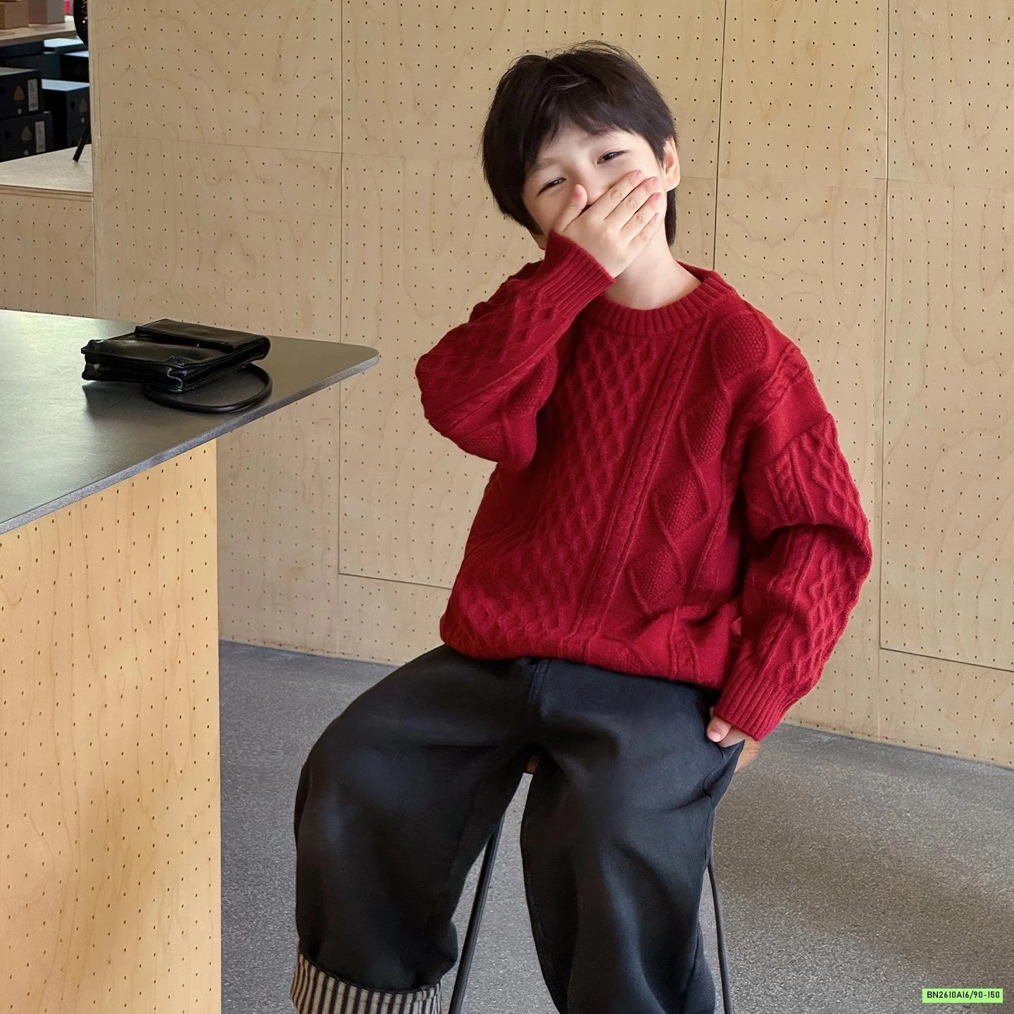 ÁO LEN VẶN THỪNG CỔ CON AOAOKIDS