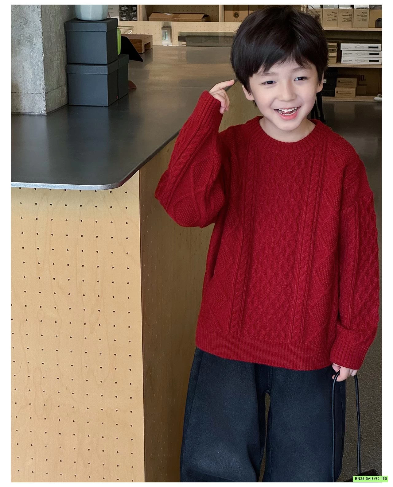 ÁO LEN VẶN THỪNG CỔ CON AOAOKIDS