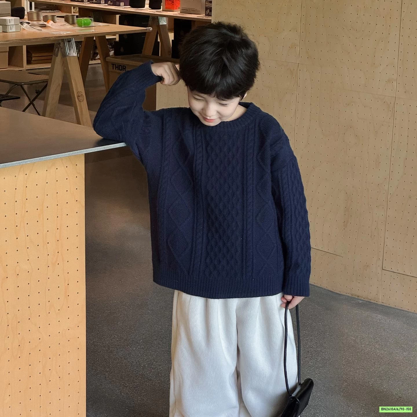 ÁO LEN VẶN THỪNG CỔ CON AOAOKIDS