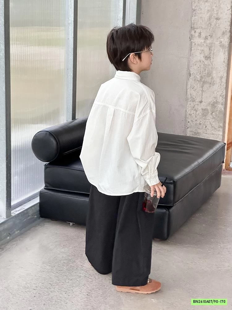 SƠ MI DÀI TAY THÊU LOGO 25F162 AMBB