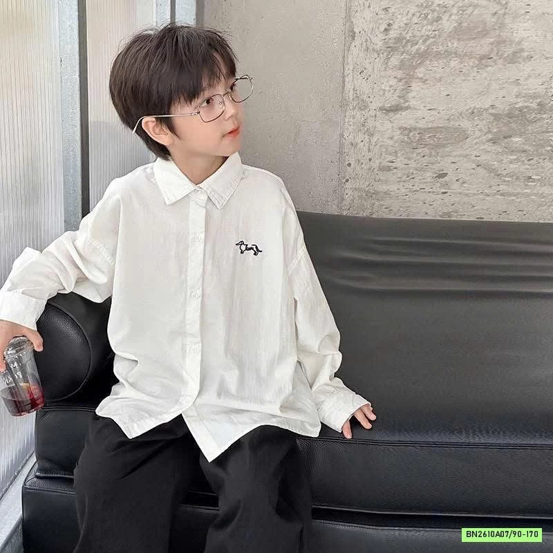 SƠ MI DÀI TAY THÊU LOGO 25F162 AMBB