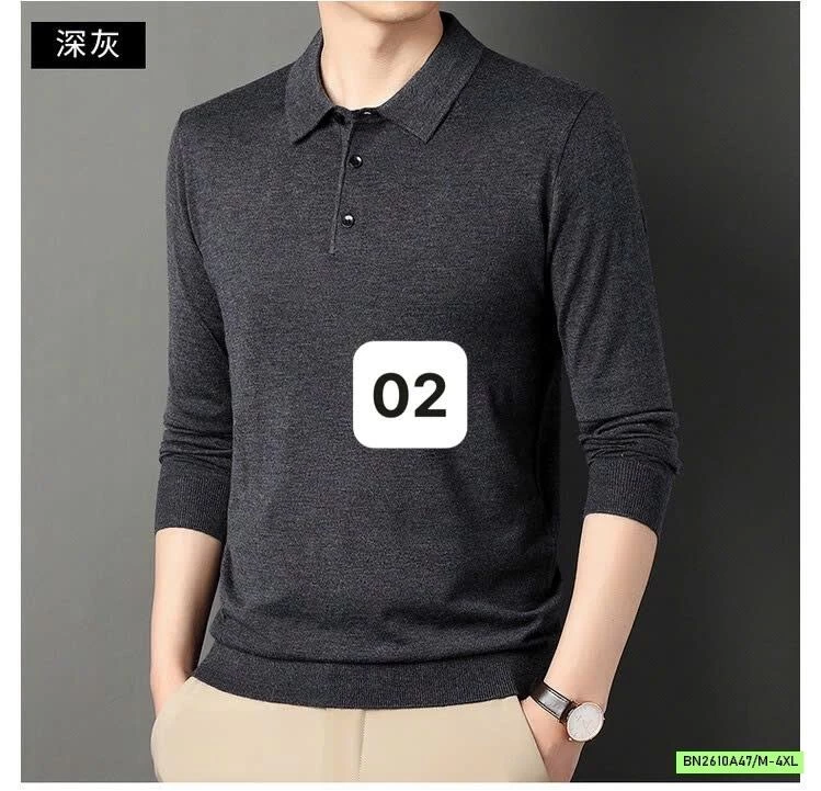 ÁO LEN POLO NAM DỆT TRƠN MÀU