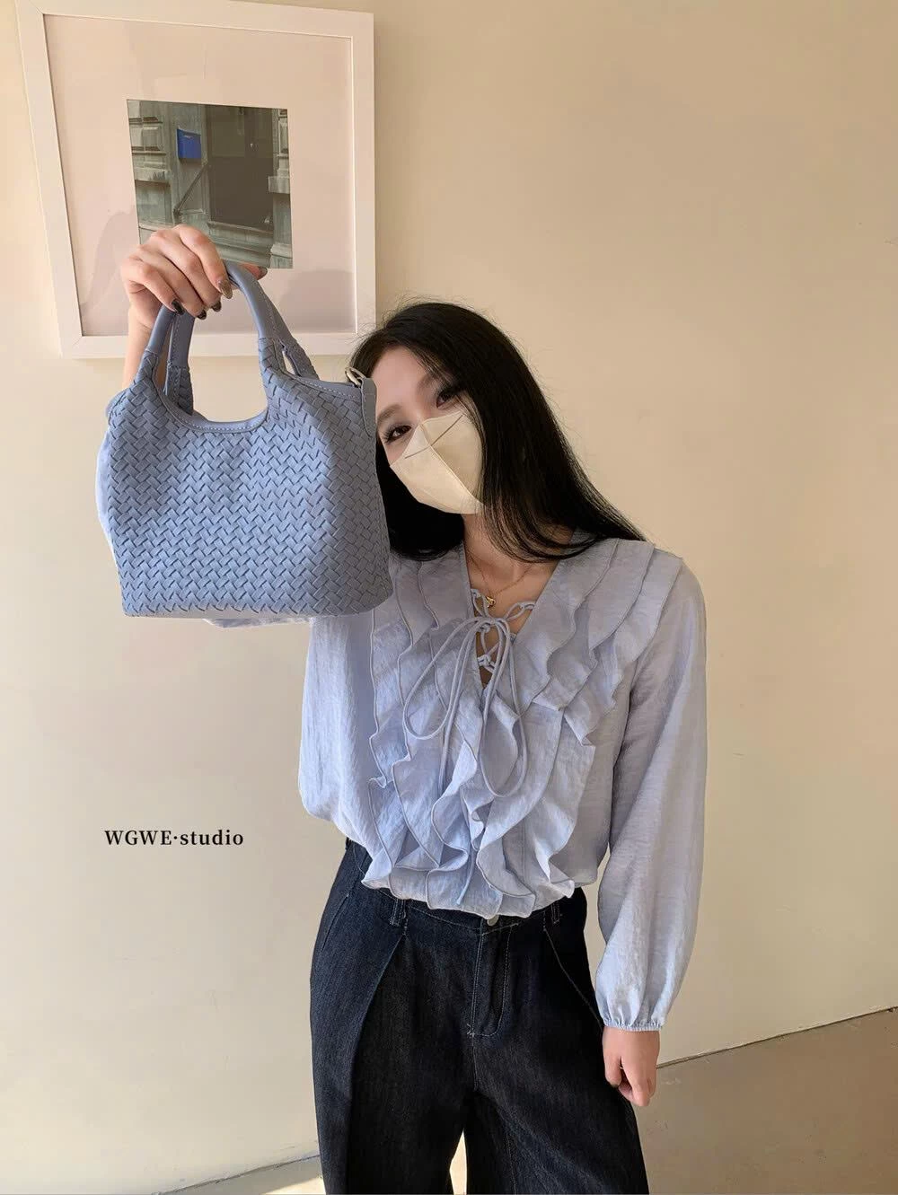 SƠ MI BÈO NHÚN CỔ WGWE7552