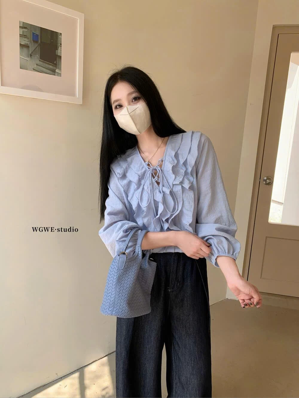 SƠ MI BÈO NHÚN CỔ WGWE7552