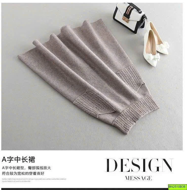 CHÂN VÁY LEN NỮ 2 TÚI TRƯỚC