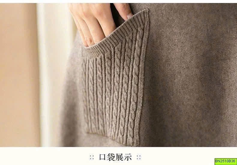 CHÂN VÁY LEN NỮ 2 TÚI TRƯỚC