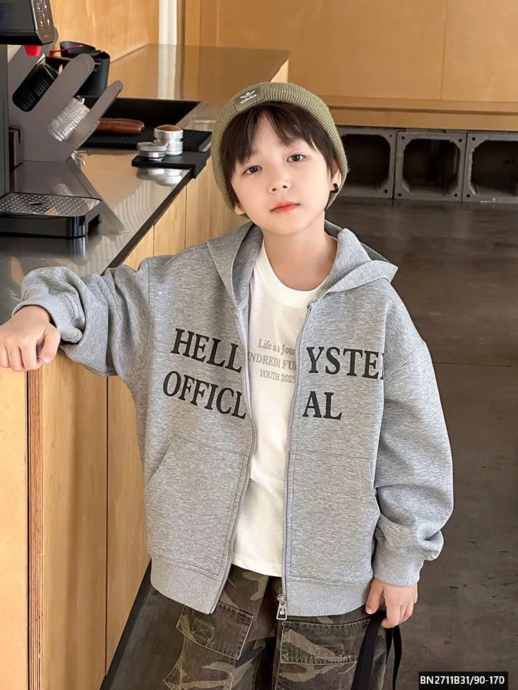 ÁO KHOÁC NỈ IN CHỮ AMBB  25G160