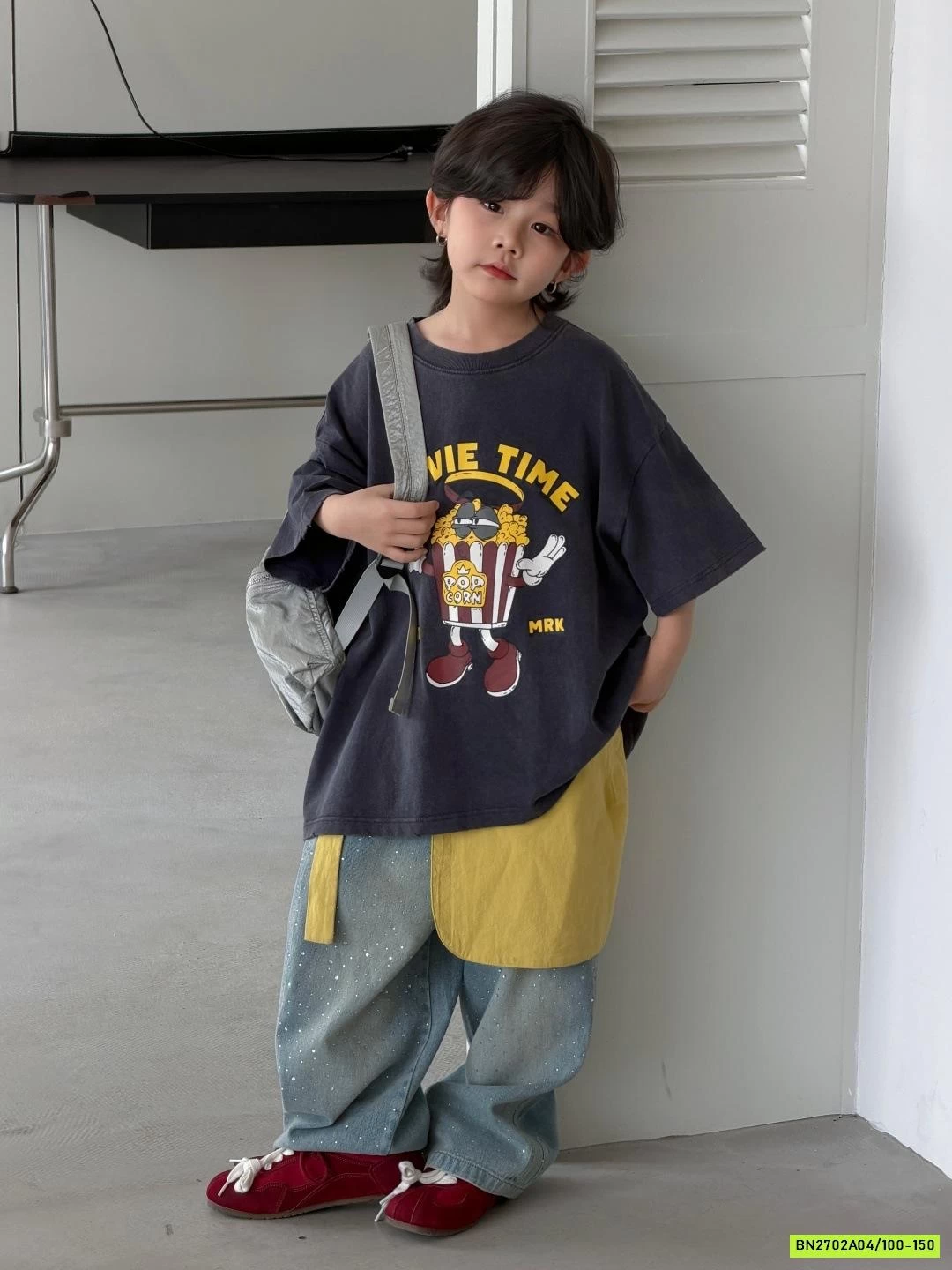 ÁO THUN BỎNG NGÔ MIX JEANS ĐÁ