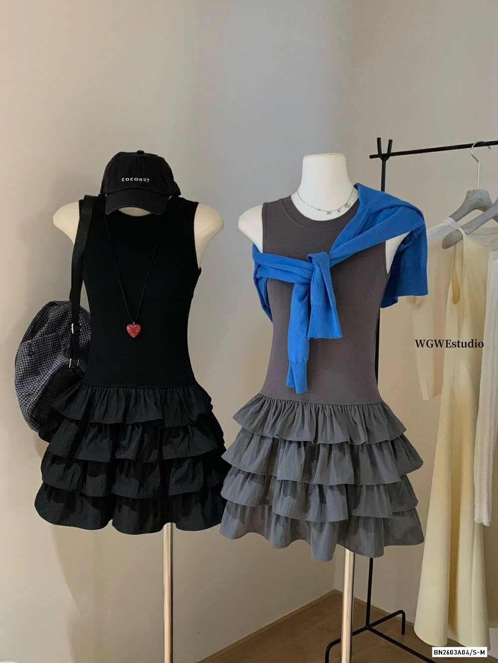 VÁY SÁT NÁCH CHÂN LY XẾP TẦNG WG.WE