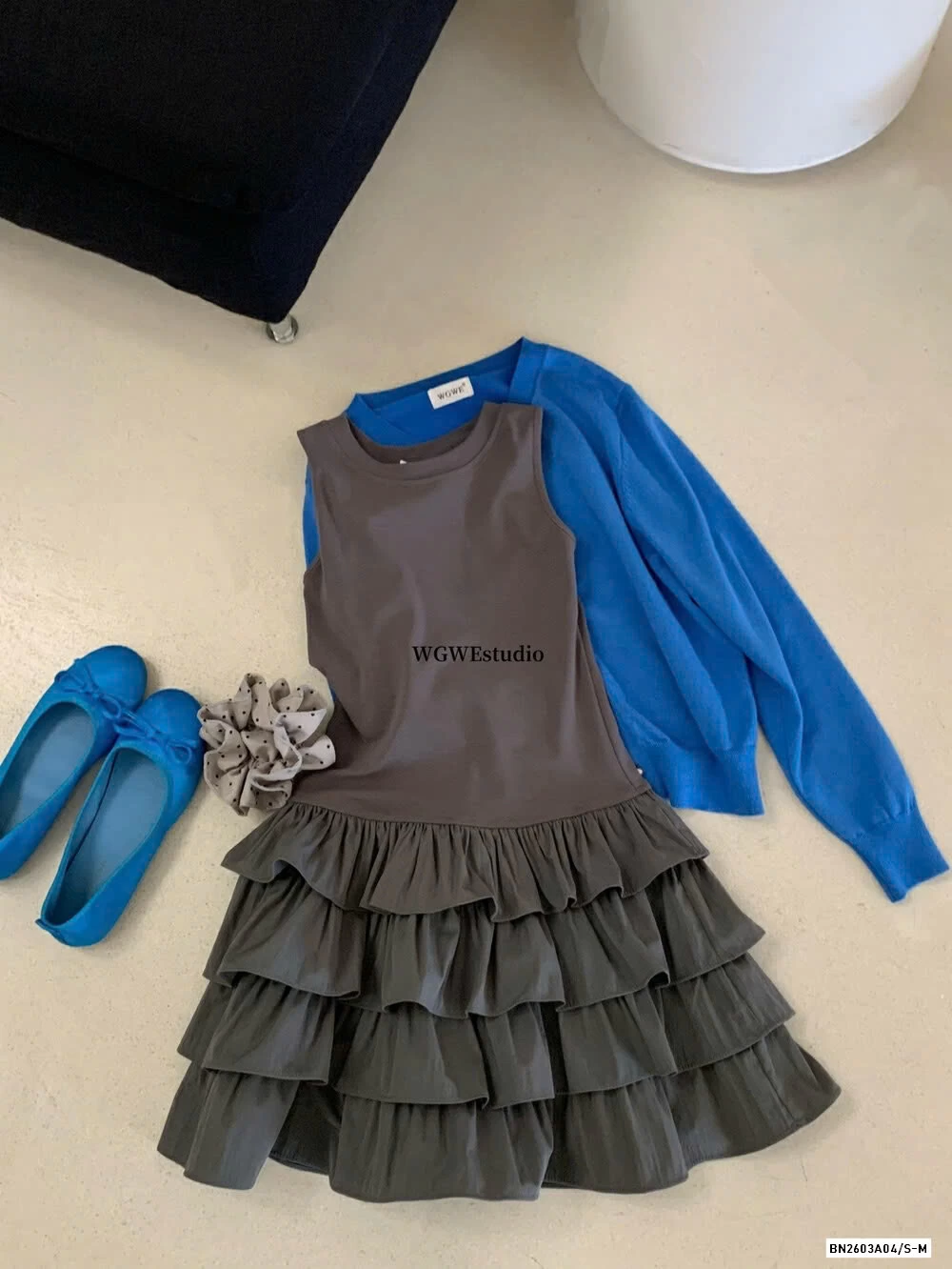 VÁY SÁT NÁCH CHÂN LY XẾP TẦNG WG.WE