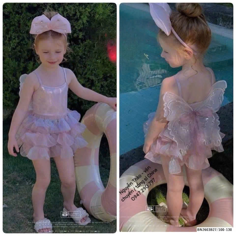 VÁY BƠI HỒNG CÀNH BƯỚM