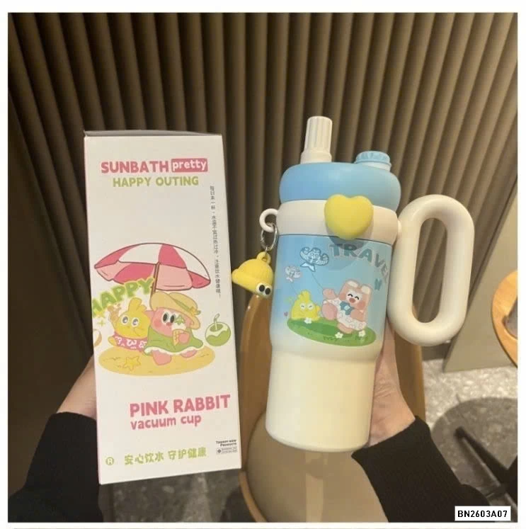 CỐC GIỮ NHIỆT DỄ THƯƠNG CÓ TAY CẦM