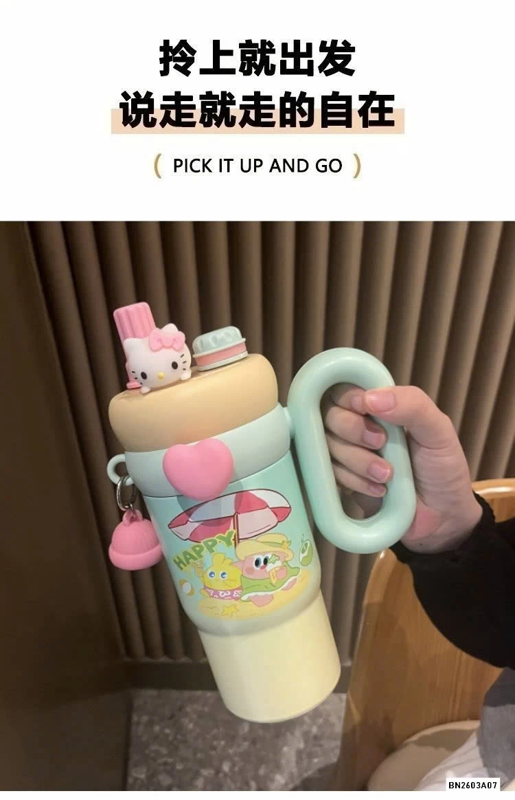 CỐC GIỮ NHIỆT DỄ THƯƠNG CÓ TAY CẦM