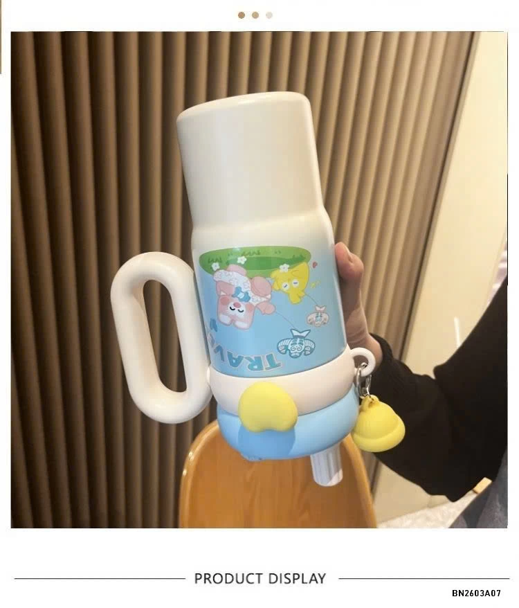 CỐC GIỮ NHIỆT DỄ THƯƠNG CÓ TAY CẦM