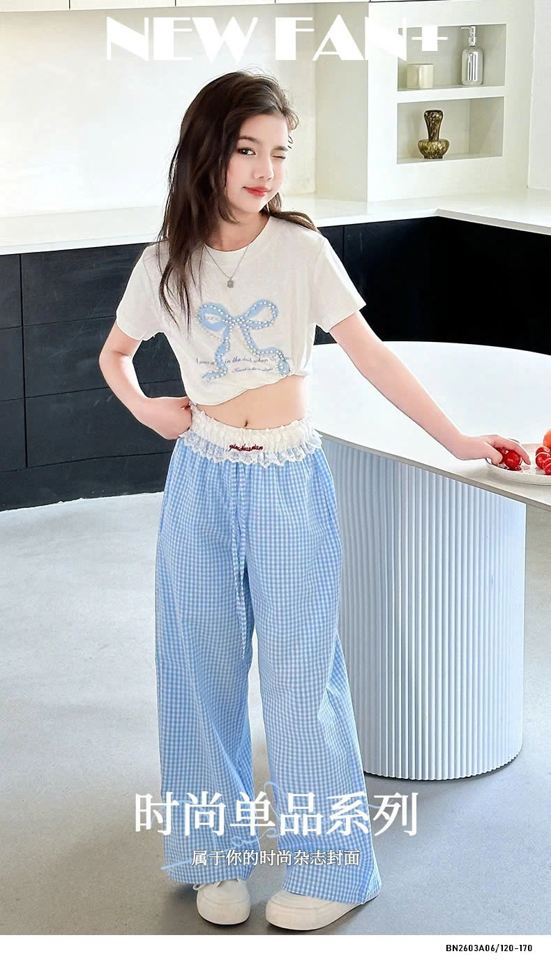 SÉT ÁO THUN NƠ MIX QUẦN SUÔNG CARO