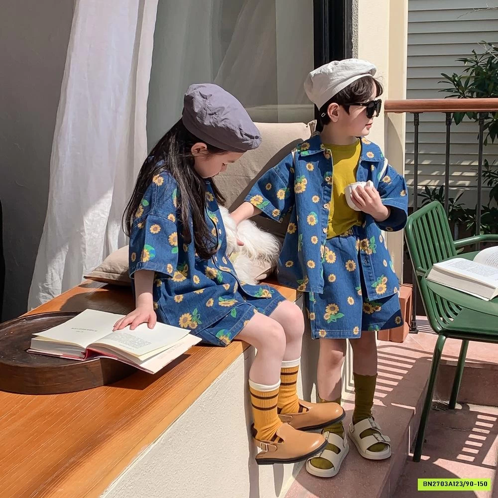 SÉT JEANS HOA HƯỚNG DƯƠNG KUMAIKIDS