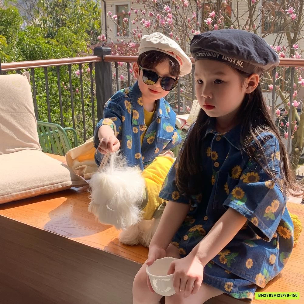 SÉT JEANS HOA HƯỚNG DƯƠNG KUMAIKIDS