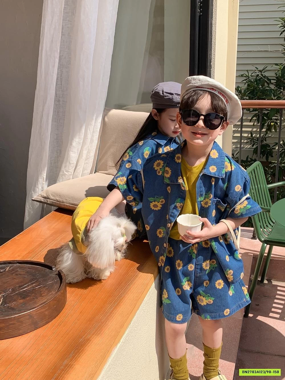 SÉT JEANS HOA HƯỚNG DƯƠNG KUMAIKIDS