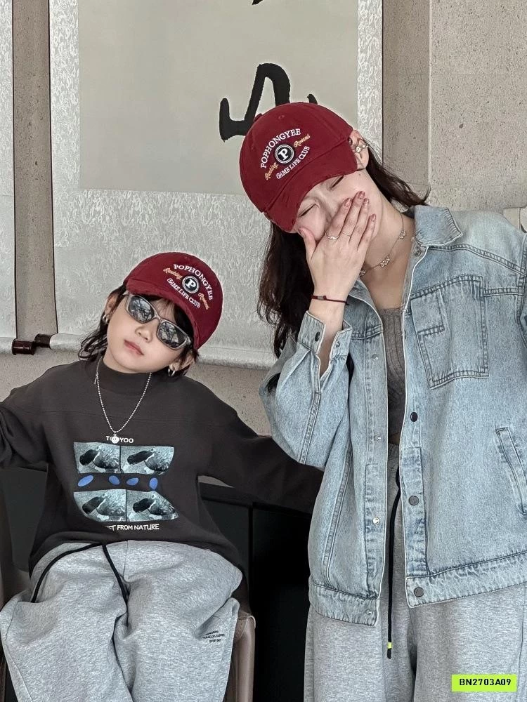 MŨ KẾT THÊU CHỮ RÁCH MẸ BÉ