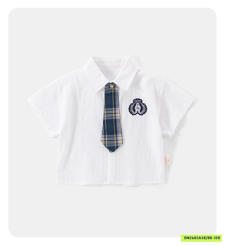 ÁO SƠ MI CỘC BÉ TRAI KÈM CÀ VẠT