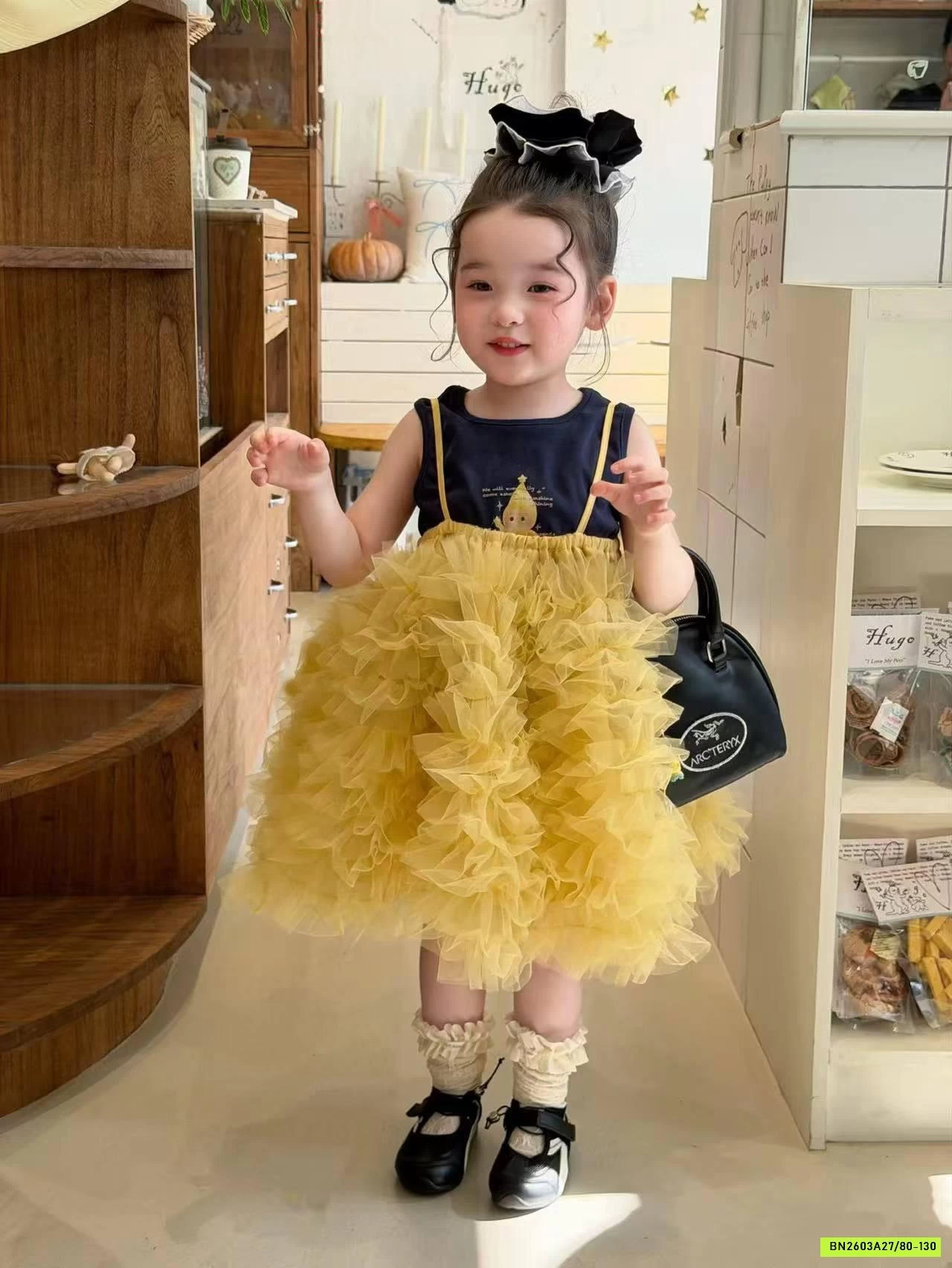 ĐẦM TUTU VÀNG 2 DÂY MIX ÁO SÁT NÁCH