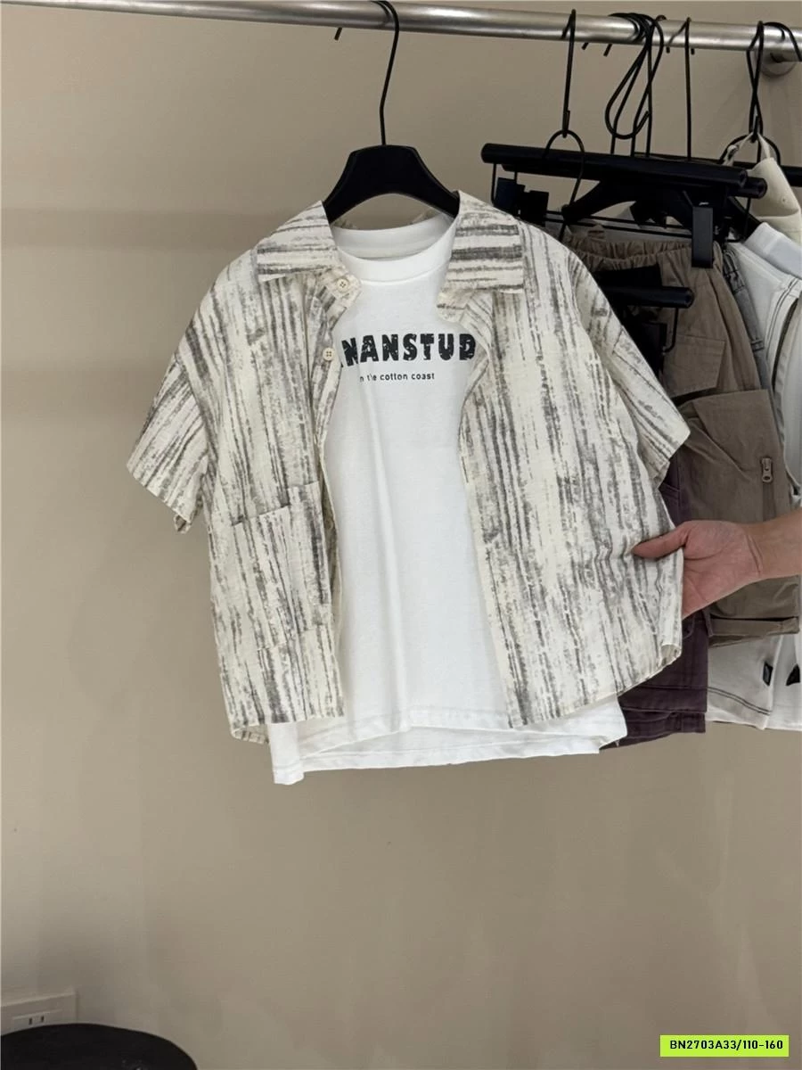 SƠ MI SỌC NGẮN TAY XUẤT HÀN