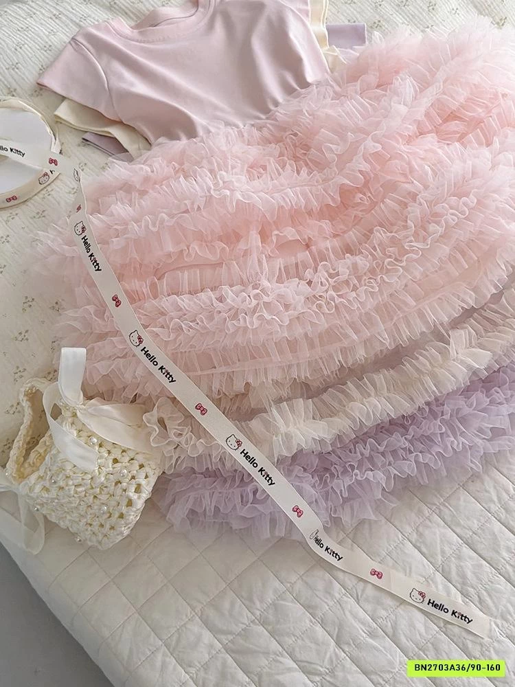 ĐẦM THUN PHỐI CHÂN VÁY TUTU