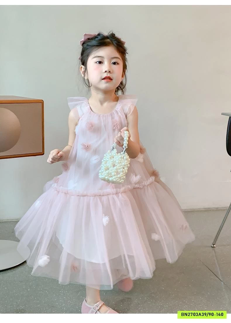 ĐẦM VOAN HOA HỒNG