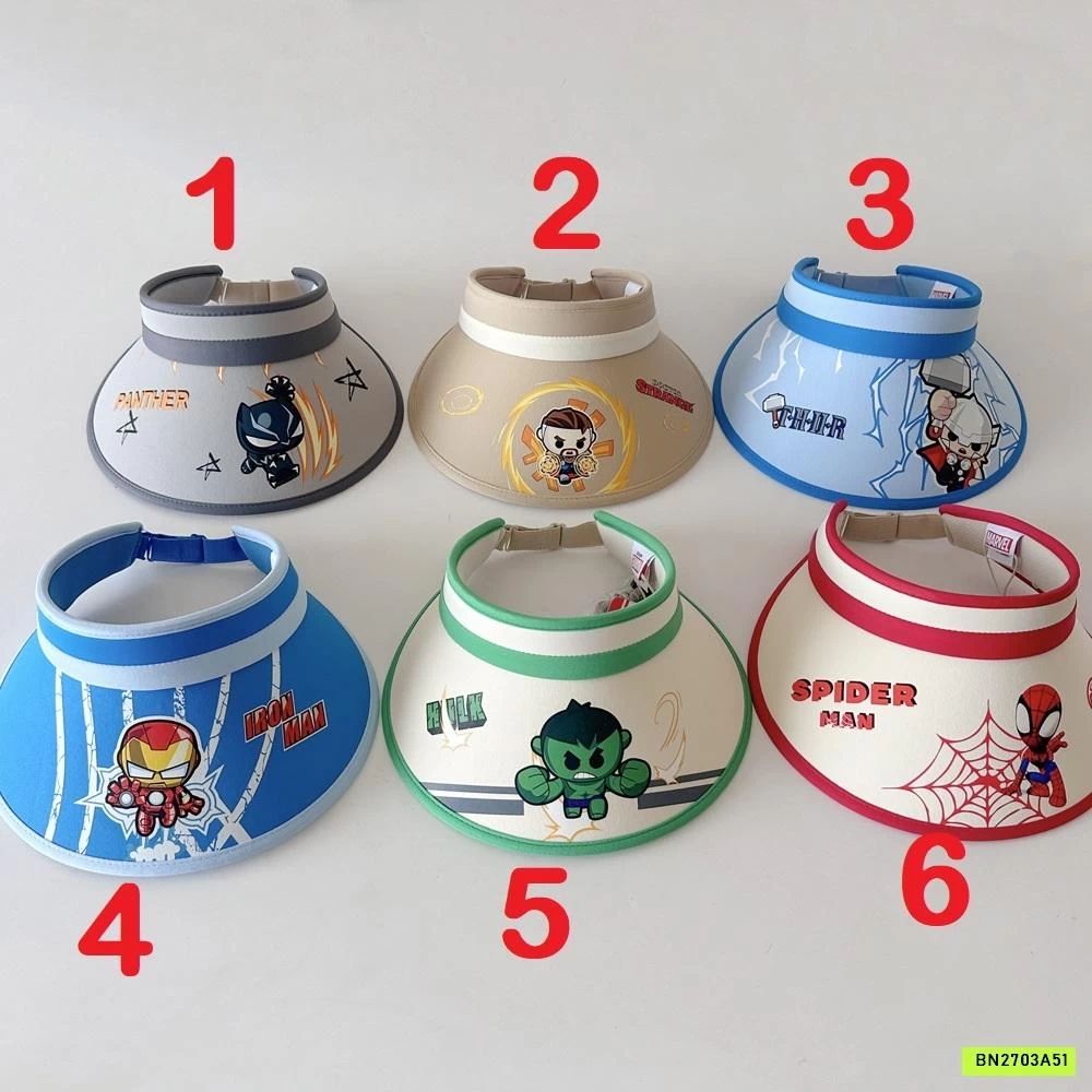 MŨ CHỐNG NẮNG NỬA ĐẦU HOẠT HÌNH BT