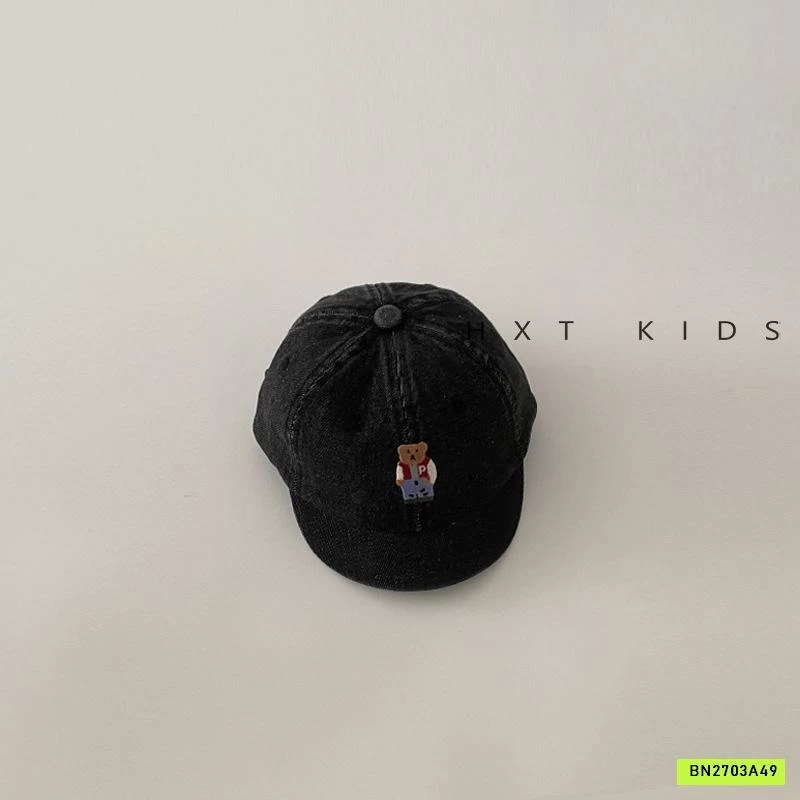 MŨ KẾT JEANS THÊU GẤU BEAR