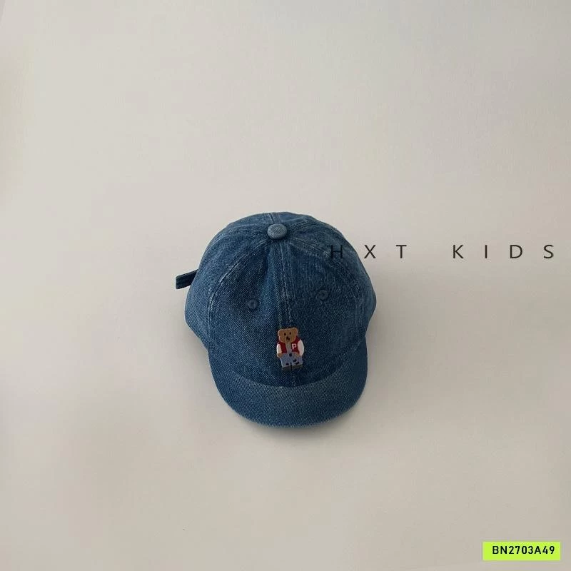 MŨ KẾT JEANS THÊU GẤU BEAR