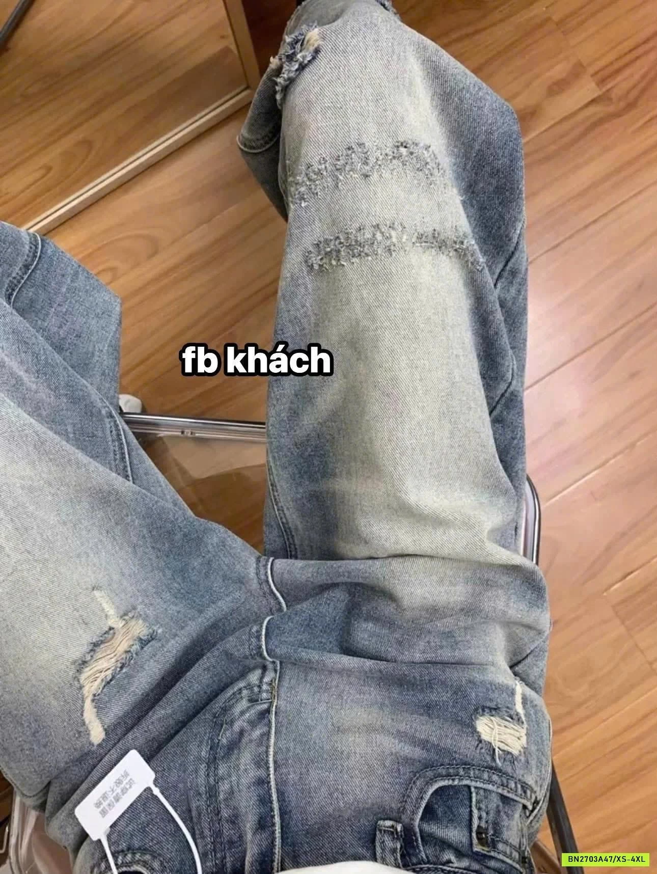 QUẦN JEAN ỐNG SUÔNG XANH