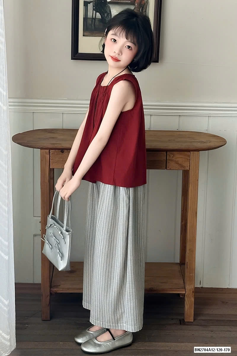 SÉT ÁO ĐỎ QUẦN SUÔNG SỌC SZ ĐẠI