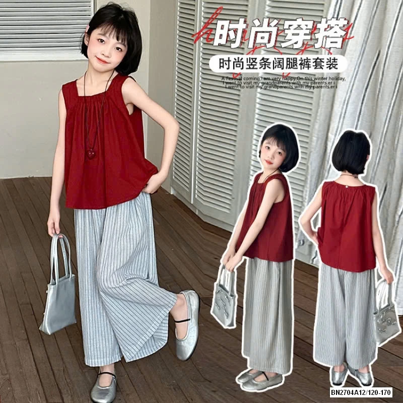 SÉT ÁO ĐỎ QUẦN SUÔNG SỌC SZ ĐẠI