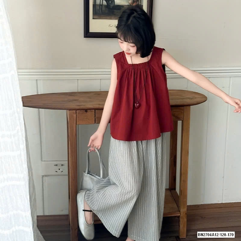 SÉT ÁO ĐỎ QUẦN SUÔNG SỌC SZ ĐẠI