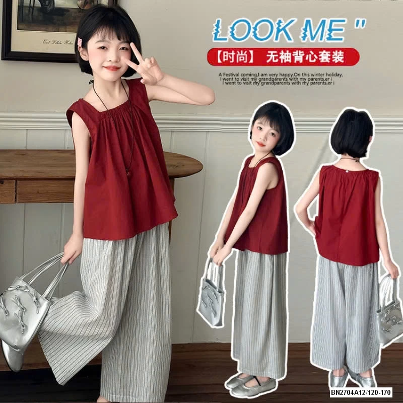 SÉT ÁO ĐỎ QUẦN SUÔNG SỌC SZ ĐẠI