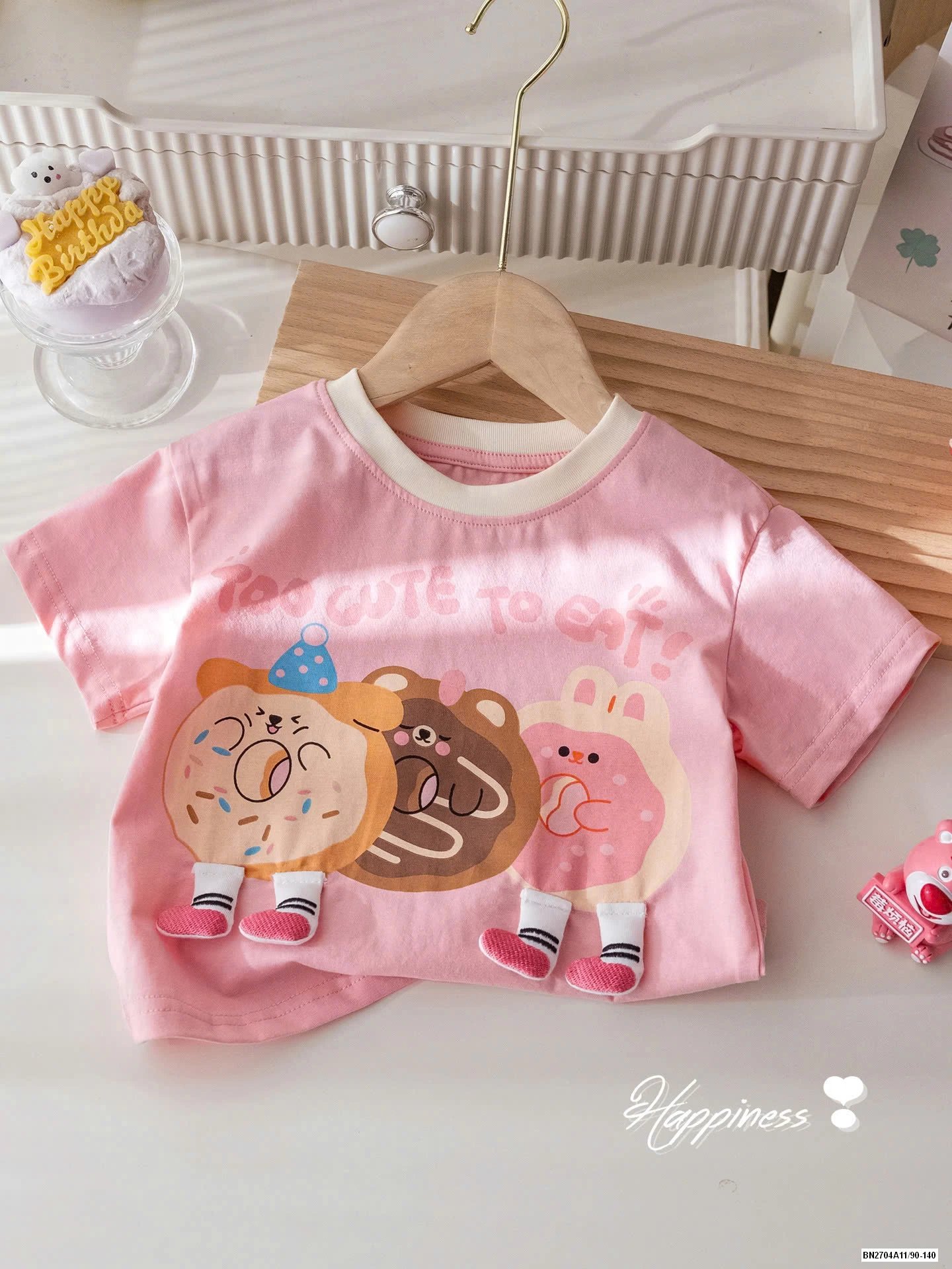 ÁO THUN CỘC TAY BÉ GÁI